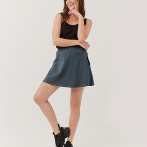 Pact 100% cotton steel blue mini pencil skirt